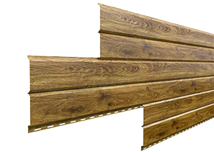 Металлический сайдинг L-БРУС - 3000, 0.45 мм (ECOSTEEL, Дуб)